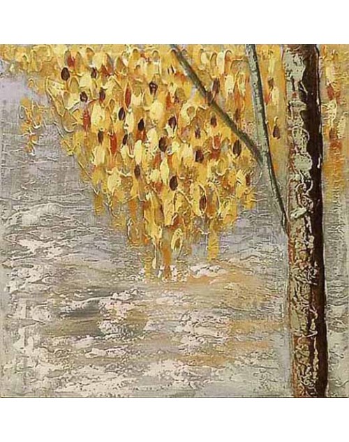 Πίνακας ζωγραφικής 60*2,5*60 εκ. δέντρο με χρυσοκίτρινα φύλλα 29-31